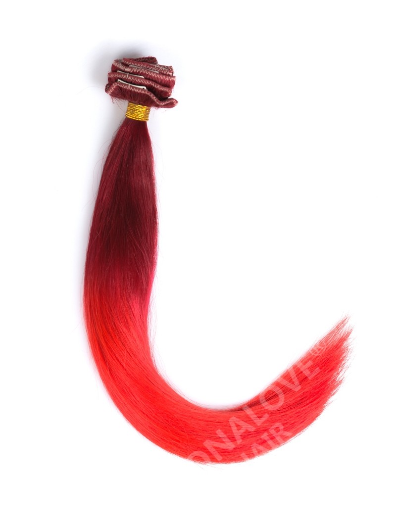 Rot Mermaid Bunte Ombre indisch remy clip in hair extensions CD011 CLIP IN DonaLoveHair