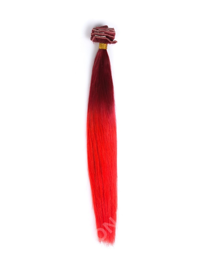 Rot Mermaid Bunte Ombre indisch remy clip in hair extensions CD011 CLIP IN DonaLoveHair