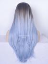 Clip-in Haarverlängerungen Himmelblau – Synthetik, 55,9 Cm, 5 Tressen, Für Volumen & Länge