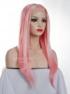 Rosa Hüftlänge Gerade Synthetische Lace Perücke-SNY011