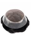 Schwarz Mono & Weich-PU atmungsaktiv Toupee DTP004