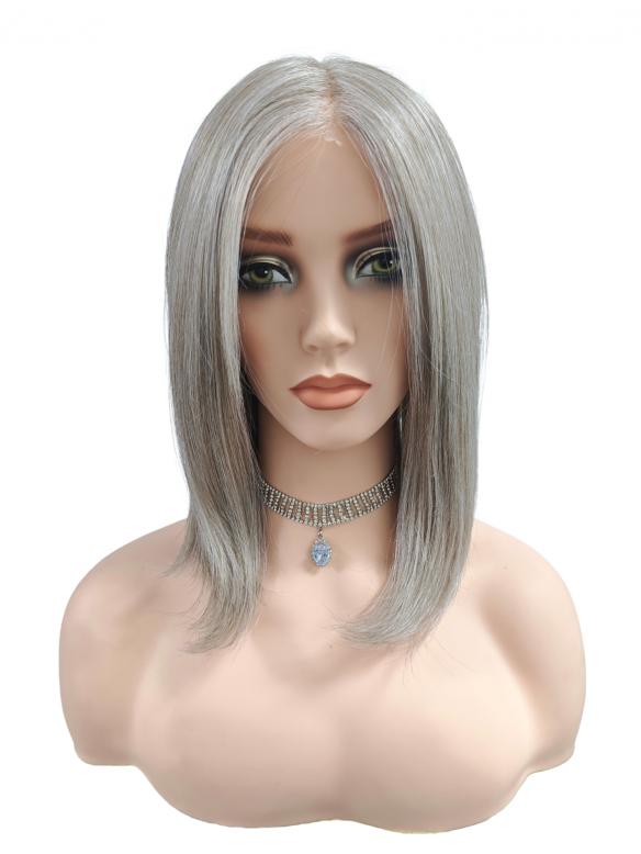 Luxuriöses Hellbraun mit grauem Grundton, für eine elegante Synthetische Perückefrisur (MOMO TOP) DMT002