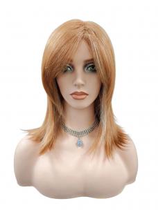 Elegante Kunsthaarperücke in Kupferrot mit Pony (Standard Kappe) DBK007