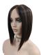 Dunkelbraun mit blonden Highlights Synthetische Perücke (MONO TOP) DBK020