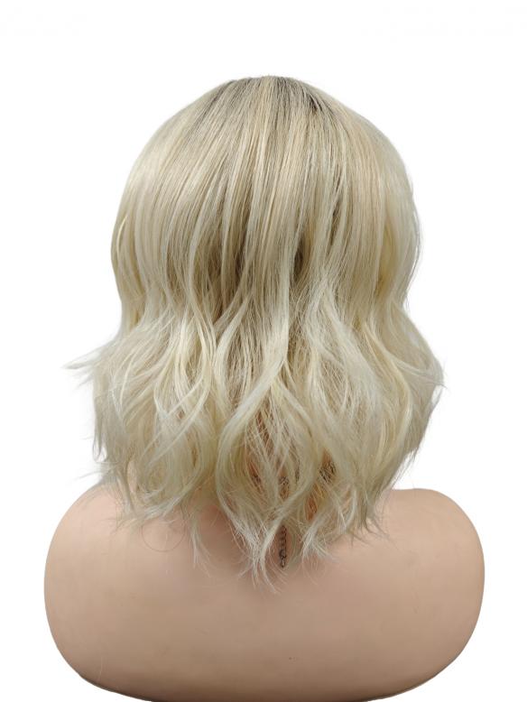 Bob Kunsthaart Perücke in Weißblond mit Pony DLP069