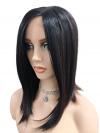Schwarz glatt  mit einigen rotbraunen Strähnen synthetische Perücke (Lace Part) DLP037