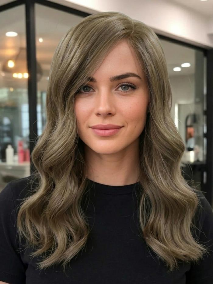 Kunsthaarperücke – Wellen in Goldbraun (Lace Front) DLP010