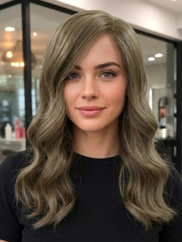 Kunsthaarperücke – Wellen in Goldbraun (Lace Front) DLP010