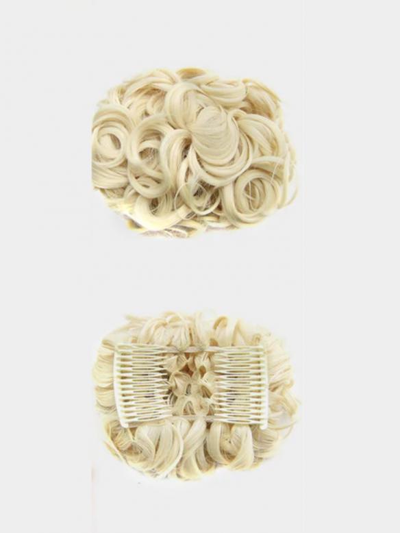 Kurzes Lockiges Dutt Haarteil Messy Bun Look HE005