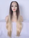 Dunkelbraun Ombre Blond Lang Synthetische Lace Front Perücke SNY094