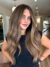 Echthaar Braun Balayage Lange Wellige Perücke Zeitloser Klassiker Natürliche Echthaarperücke EH064