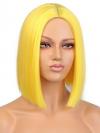 Gelb Bob Glatt Synthetische Lace Front Perücke-SNY140