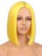 Gelb Bob Glatt Synthetische Lace Front Perücke-SNY140