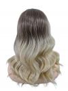 Elegante Ombre-Perücke in Aschbraun zu Blond mit weichen Wellen (Lace Part) DLP043