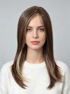 Kunsthaar-Perücke – Glattes Haar in Kastanienbraun mit Ingwerblond (Lace Front) DLP009