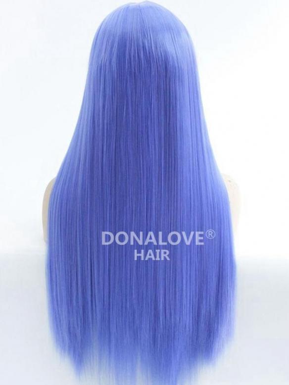 Blaue Lange Glatte Synthetische Lace Front Perücke SNY222