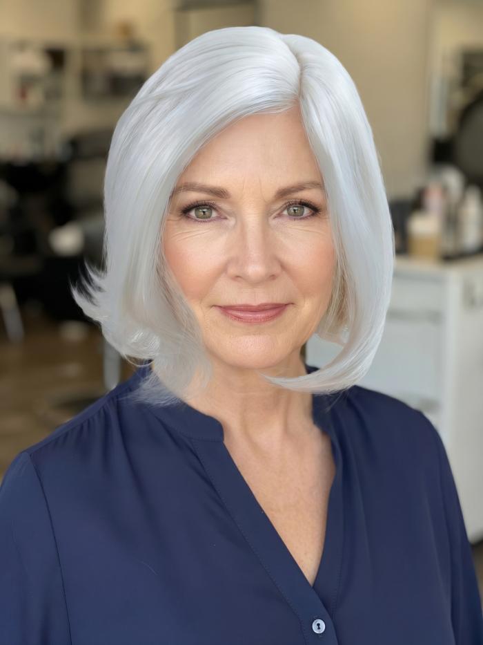 Kunsthaarperücke – Weißblond (Lace Front) DLP049