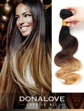 Zwei Farben Ombre indisch remy clip in hair extensions OD007
