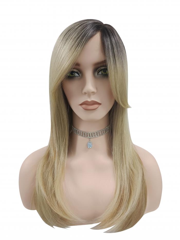 Blonde Ombre mit Highlights Synthetische Perücke (Lace Part) DLP008