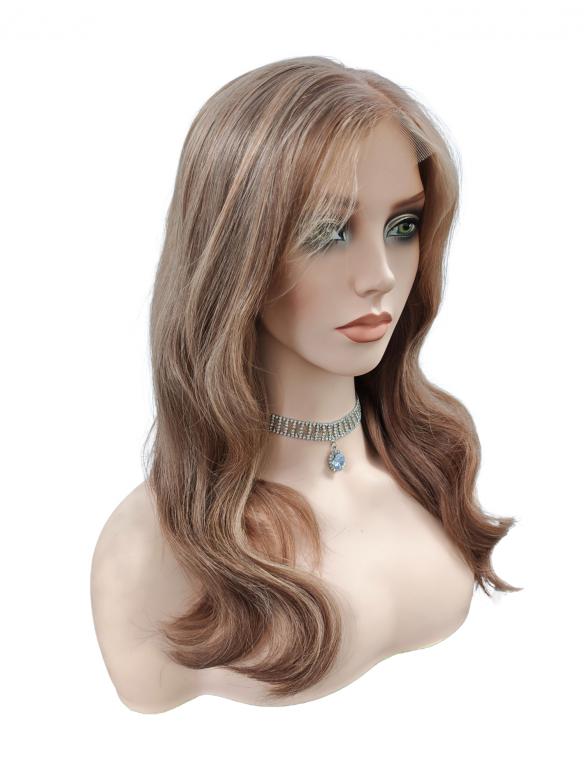 Gwellte Echthaar Perücke in Copperblond Balayage EH020