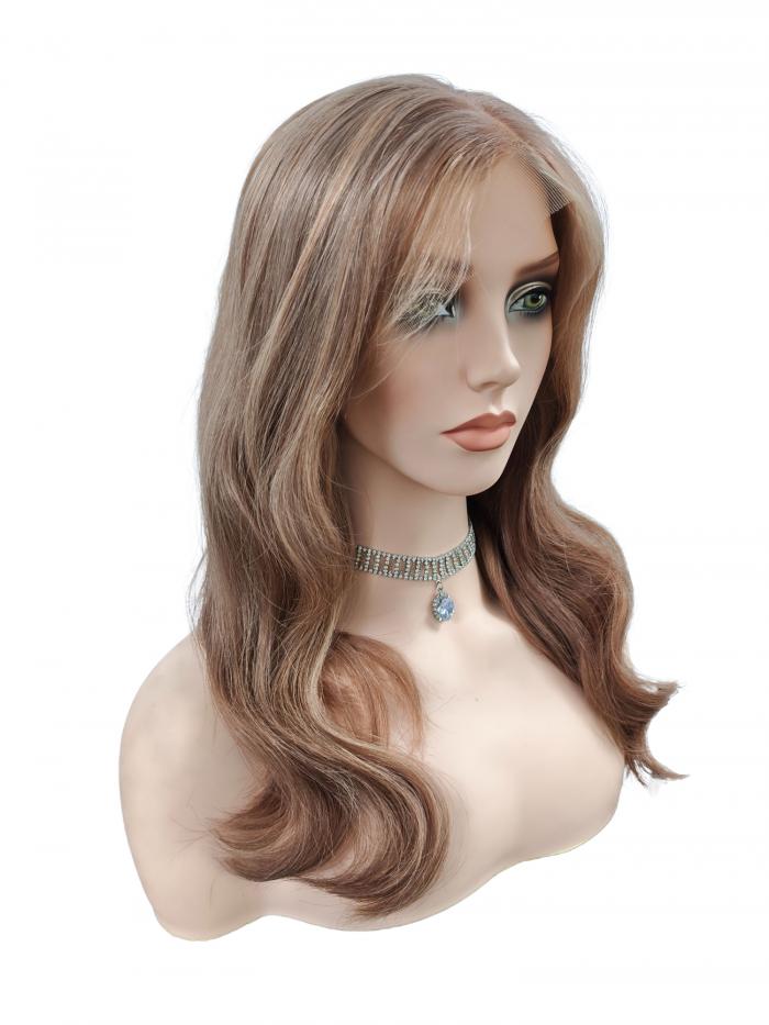 Gwellte Echthaar Perücke in Copperblond Balayage EH020