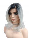 Linker Scheitel syntetische Perücke in Weißblond (Lace Part) DLP047