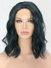 Dunkelgrün Schulterlange Wellige Synthetische Lace Front Perücke SNY152