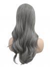 Graue gewellte lange Synthetische Perücke (Lace Part) DLP013