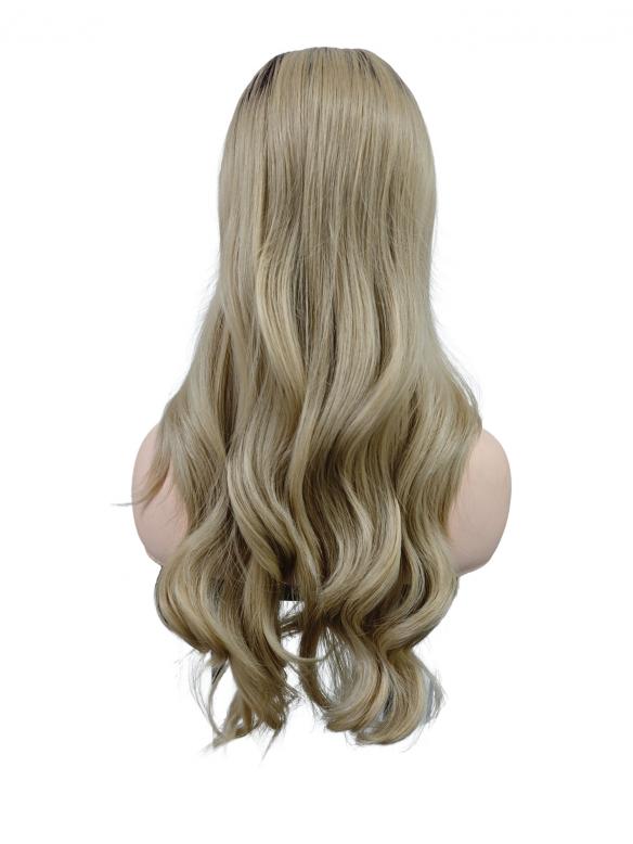 65 cm Lange Goldene Wellenperücke – Traumhaft fließende Synthetikhaare für glamourösen Look DLP060