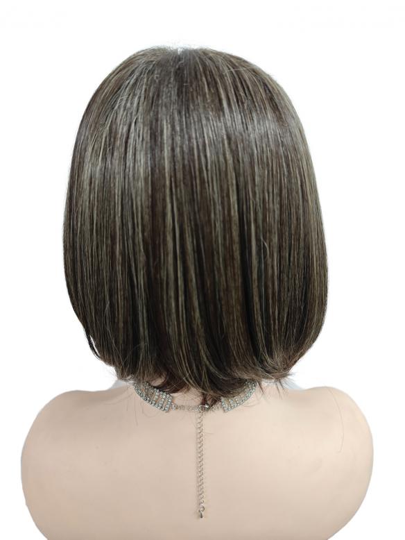 Mittelbrau gemischt mit hellem Honigbraun Synthetisch Perücke (Basis Kappe) DBK012