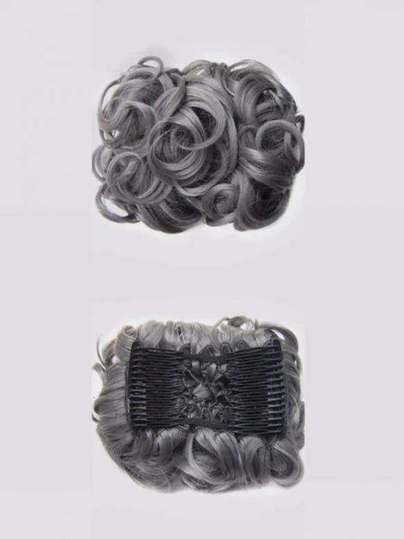 Kurzes Lockiges Dutt Haarteil Messy Bun Look HE005