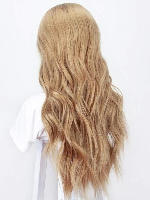 Blond Lange Wellige Synthetische Lace Front Perücke-SNY137
