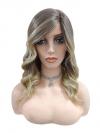 Elegante Ombre-Perücke in Aschbraun zu Blond mit weichen Wellen (Lace Part) DLP043