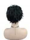 Schwarze synthetische Perücke mit silberfarbenen Strähnen (Basis Kappe) DBK002