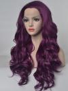 Dunkle Lila Wellig Hüftlänge Synthetische Lace Front Perücke SNY089