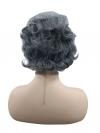 Schicke kurze lockige synthetische Perücke mit grauem Ombre und Pony (Basis Kappe) DBK009