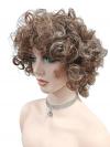 Lockige synthetische Perücke in Kupferrot im stilvollen Retro- und modernen Fashion-Look (Basis-Kappe) DBK017