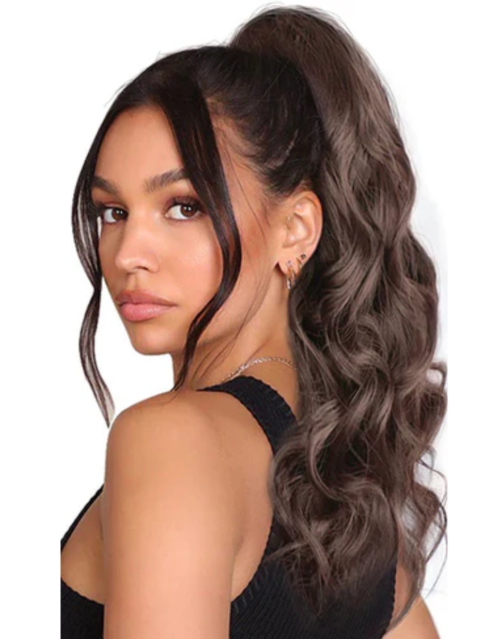 Ponytail-Haarteil mit Haarkralle – Lockiger Look zum Einklemmen HD002