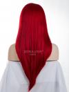 Heiß Rot Hüftlänge Gerade Synthetische Lace Perücke-SNY057