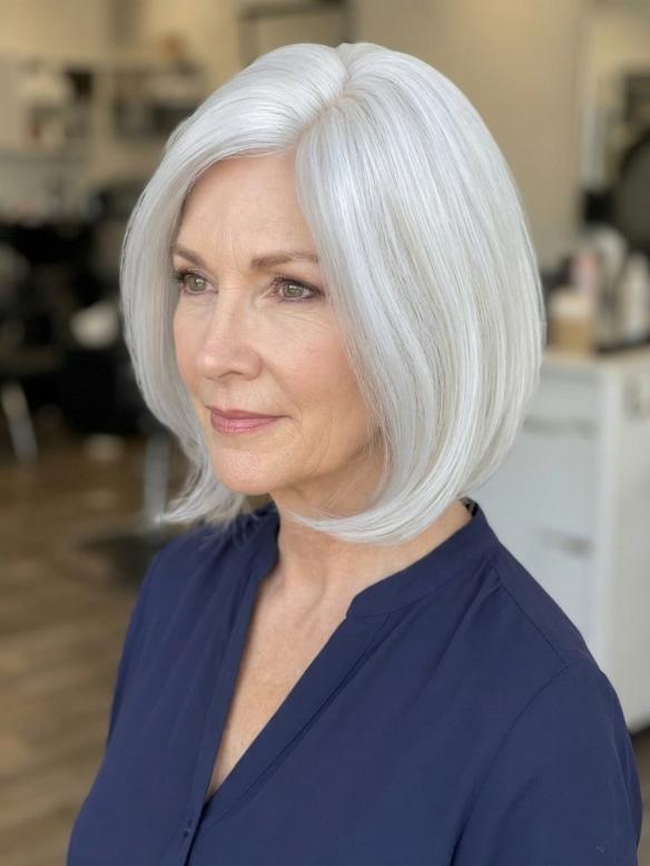 Kunsthaarperücke – Weißblond (Lace Front) DLP049