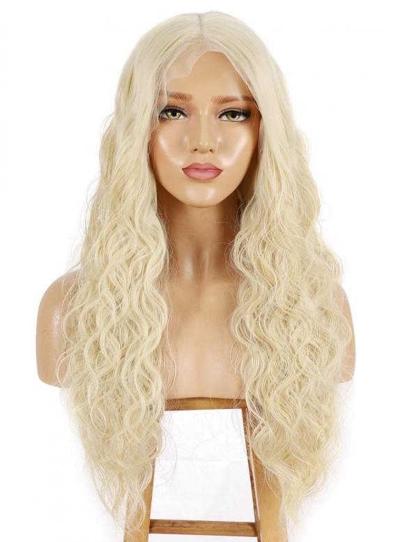 Blonde Lange Wellige Synthetische Lace Front Perücke SNY091