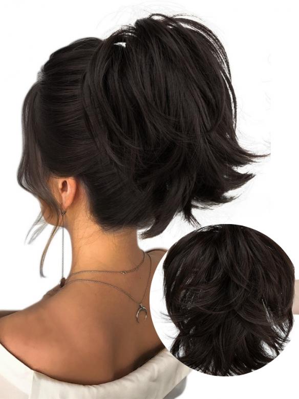 Synthetischer Klauenclip Pferdeschwanz Haarteil DIY Dutt Haarverlängerung HE007