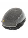 Schwarz-Silbergrau Voll-Französisches Lace Echthaar-Ersatzsystem Atmungsaktive Toupee DTP001