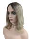Schwarz-nach-Blond Wellen Synthetische Perücke (Lace Part) DBK021