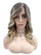 Elegante Ombre-Perücke in Aschbraun zu Blond mit weichen Wellen (Lace Part) DLP043