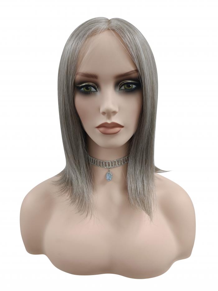 Luxuriöses Hellbraun mit grauem Grundton, für eine elegante Synthetische Perückefrisur (MOMO TOP) DMT002