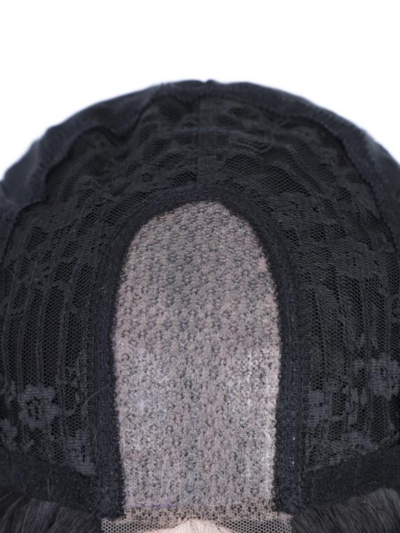 Braune Ombre Schulterlange Wellige Mittelteil Lace Perücke MPL008