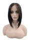 Dunkelbraun mit blonden Highlights Synthetische Perücke (MONO TOP) DBK020