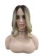 Schwarz-nach-Blond Wellen Synthetische Perücke (Lace Part) DBK021