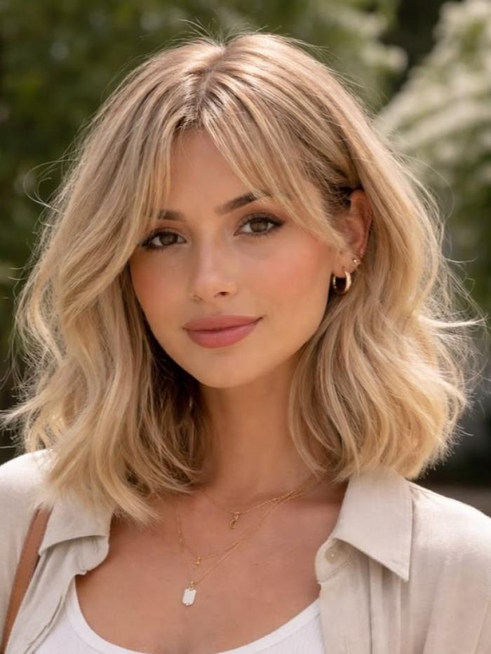 Trendy Sommer-Bob mit sanften Wellen – Kurzhaar-Perücke für Frauen EH046